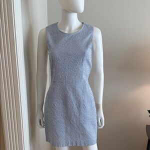 Theory Seersucker Blue Striped Dress